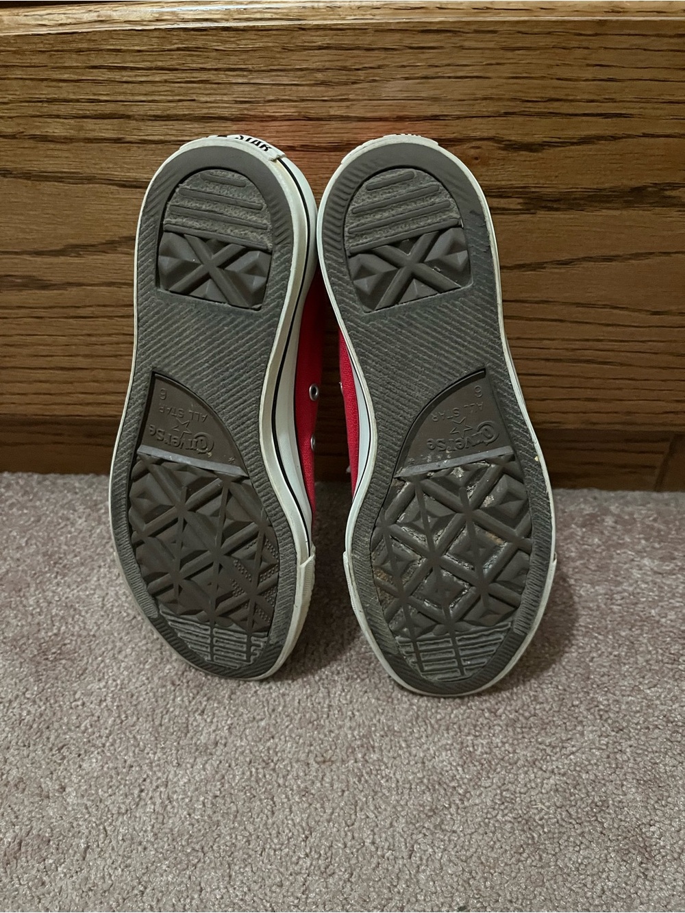 Converse Chuck Taylor Canvas Low Top Sneakers in Red with White Accents - Picture 5 of 6